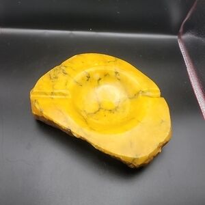 Vintage Italy Butterscotch Alabaster Stone Ashtray Ash Tray Colorful Rare MCM